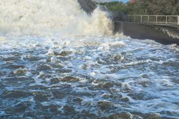 The canal system drain water form the city to the sea, flood crisis