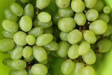 Ripe Green Grapes In A Bowl Macro