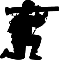 Wall Mural - Military soldiers  / silhouette vector