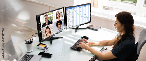 Cuadros en Lienzo Online Video Conference Learning Call