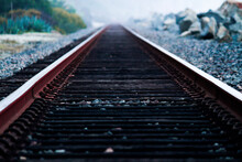 Train Tracks Leading To Nowhere. 