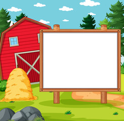 Wall Mural - Empty banner board in nuture farm scenery