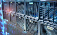 Panel Of Modern Servers In The Data Center