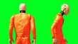 © 3D motion - dummy, mannequin isolate on green screen. 3d rendering.