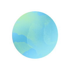 Wall Mural - blue circle made of gradient. abstract watercolor art hand paint on a white background.
