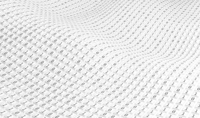 Wall Mural - 3d rendering of keyboard buttons with letters zero and one align with each other in wavy pattern. co