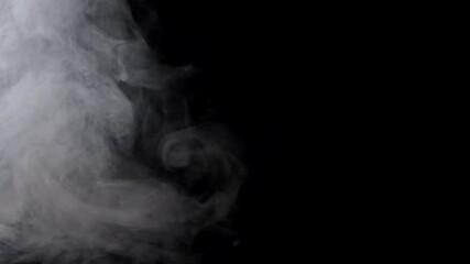 Wall Mural - flowing fog, mist, haze, vapor, fire smoke on black background