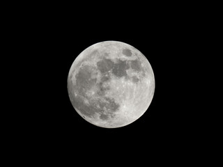 Wall Mural - full moon seen with telescope