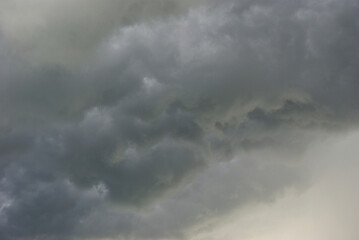 A gray cloud overcast in the form of rain.