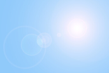 blue lens flare sun abstract background