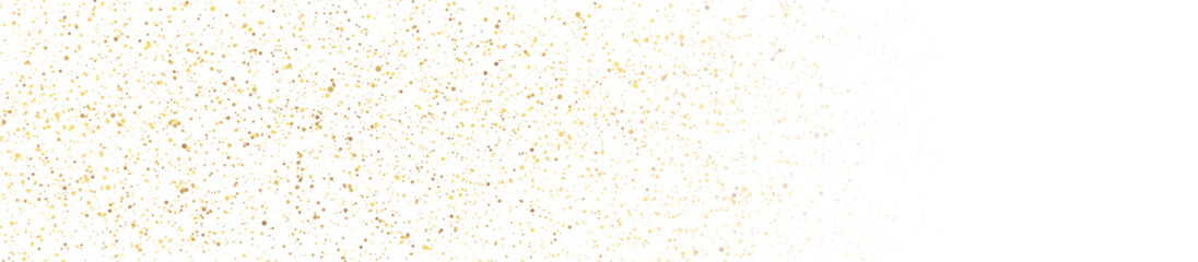 Golden luxury shiny bokeh lights banner design. Sparkling confetti background. Vector Christmas particles illustration