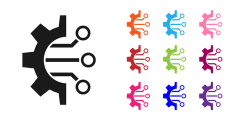 Black Algorithm icon isolated on white background. Algorithm symbol design from Artificial Intelligence collection. Set icons colorful. Vector Illustration.
