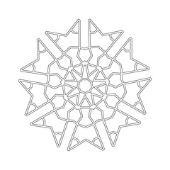 Floral Straight Lined Mandala. Trendy Tattoo Template. Coloring Pages.