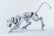 Robot Panther Hunting, 3d Rendering