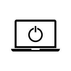 Wall Mural - laptop with power button icon. power button. laptop screen icon. flat vector icon for web and mobile