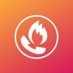 Sticker - fire phone, emergency call icon