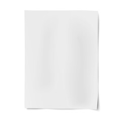 Wall Mural - Vector sheet of white paper placed on white background