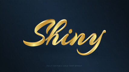 Wall Mural - Shiny 3d gold font effect. Text style perfect for logotype, title or heading text.