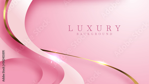 Plakaty różowe  luksusowe-zlotej-linii-tla-rozowe-i-fioletowe-odcienie-w-abstrakcyjnym-stylu-3d-ilustracja-z