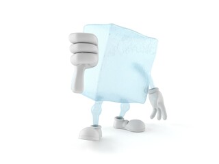 Canvas Print - Ice cube character with thumbs down gesture