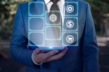 Wall Mural - information digital technology network connection infographic elements icon