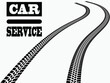 © miloje - Tire tracks . Vector Tire Car Logo .  Auto Repair Service icon ,