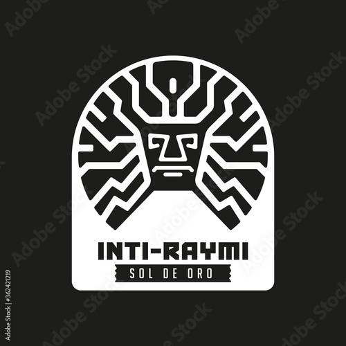 Golden Mask Gold Sun Inti Raymi Ecuador Peru Emblematic Symbol Of An Ancestral And Cultural Celebration Of The Andean Peoples For The Winter Solstice Stock Vector Adobe Stock