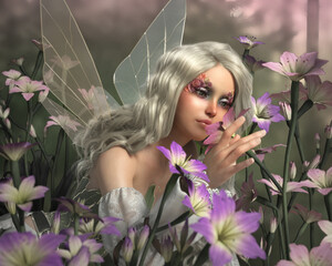 Wall Mural - the scent of the lilies, 3d CG