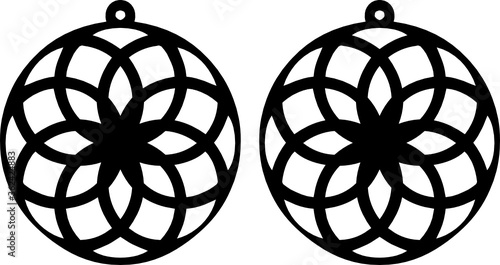 Download Round Earrings Template Flower Svg Vector Cutfile For Cricut And Silhouette Stock Vector Adobe Stock