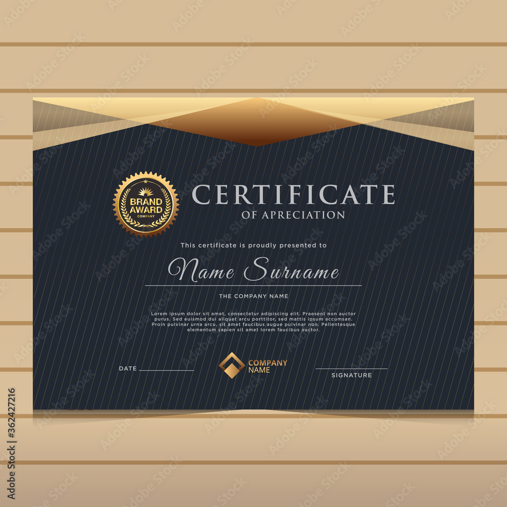 Elegant dark gold diploma certificate template Use for print Elegant dark gold diploma certificate template Use for print