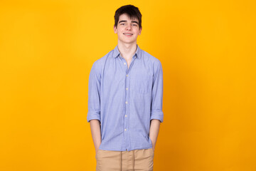 Canvas Print - portrait of young male teenager isolated on background