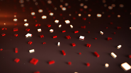 Wall Mural - surface with abstract symbols 3d rendering