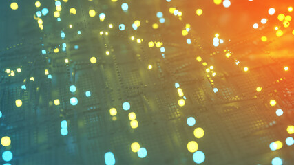 Wall Mural - cubic matrix of digital big data 3d rendering illustration
