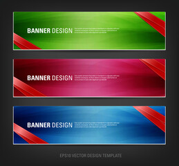 set of abstract banners