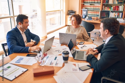 Cuadros en Lienzo Business lawyers workers meeting at law firm office