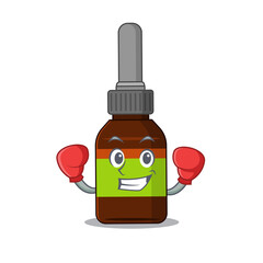 Sticker - Liquid bottle Caricature character design as a champion of boxing competition