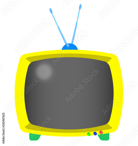 レトロでどこか未来的な可愛いテレビのイラスト 黄色 画面オフ Buy This Stock Vector And Explore Similar Vectors At Adobe Stock Adobe Stock