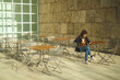 © paulynn - asian woman hipster travel and using the mobile phone in the city .