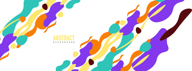 Trendy liquid style shapes abstract design, dynamic vector background for placards, brochures, posters, web landing pages, covers or banners