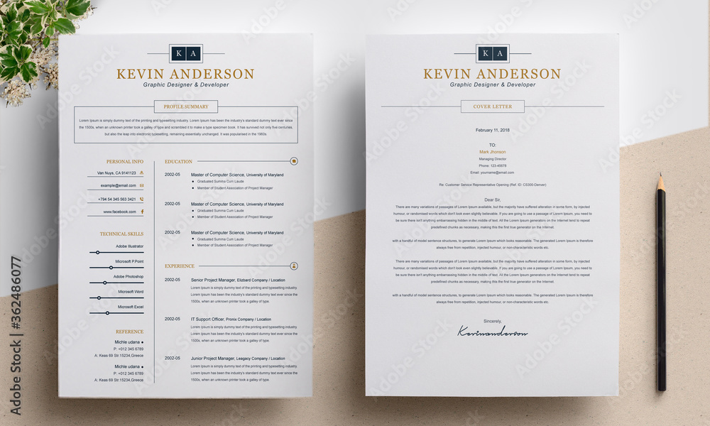 Resume Template Stock Vector | Adobe Stock