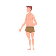 © topvectors - Overweight Man in Underwear, Male Mesomorph Body Type Cartoon Style Vector Illustration on White Background