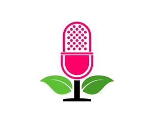 Poster - Nature podcast microphone and leaf