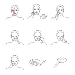 Cosmetology icons vector set