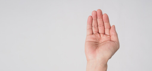 Wall Mural - Empty hand washing or beg on white background.