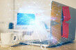 © peshkova - Multi exposure of desktop computer and technology theme hologram. Concept of software development.