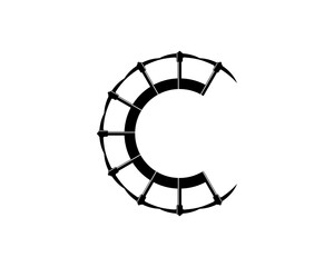 Poster - C Letter with circular pickaxe