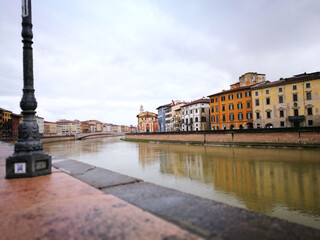 Wall Mural - Architecture in Pisa. Artistic view in vintage vivid colours.