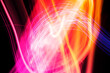 Abstract light pattern. Blurred neon lights. A dynamic backdrop for your design. Bright orange and pink
