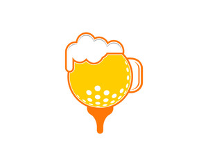 Wall Mural - Collaboration golf ball with beer