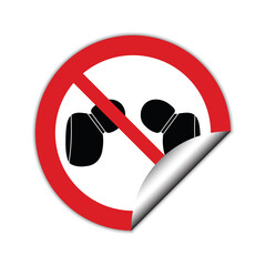 Canvas Print -  No Headphones  vector. Not allow   Earphones  sign. The red circle prohibiting sing 